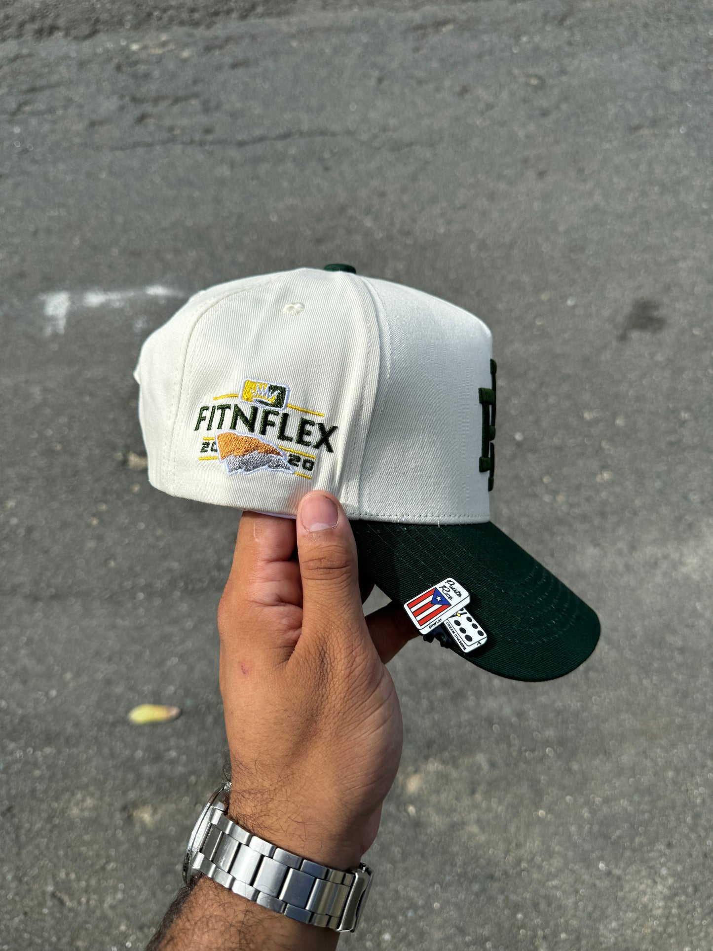 Fitnflex Green & Cream Adjustable Hat