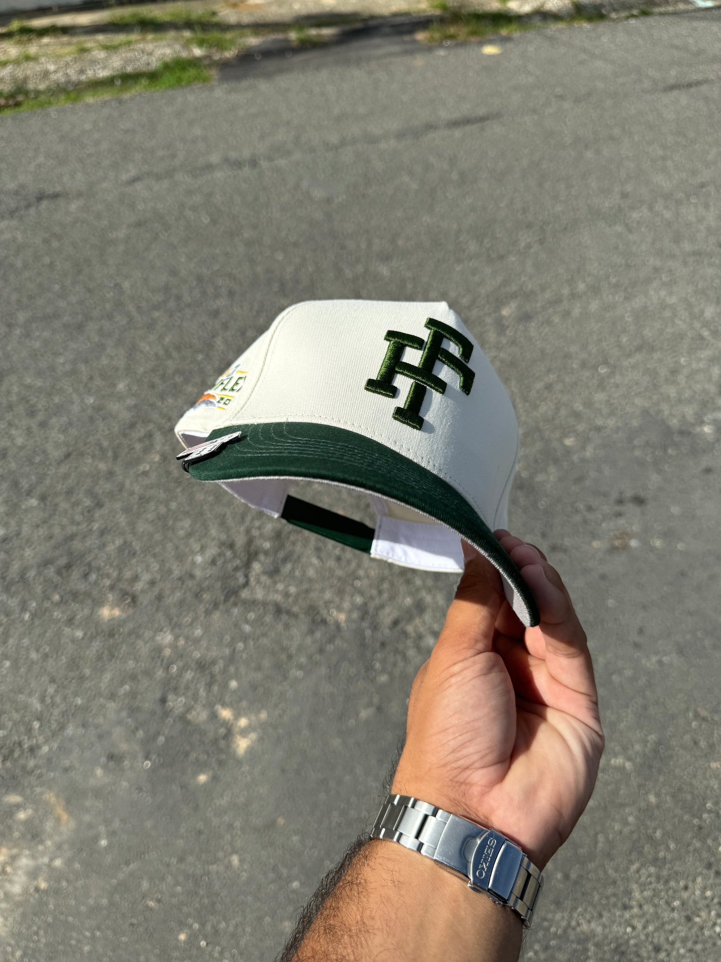 Fitnflex Green & Cream Adjustable Hat